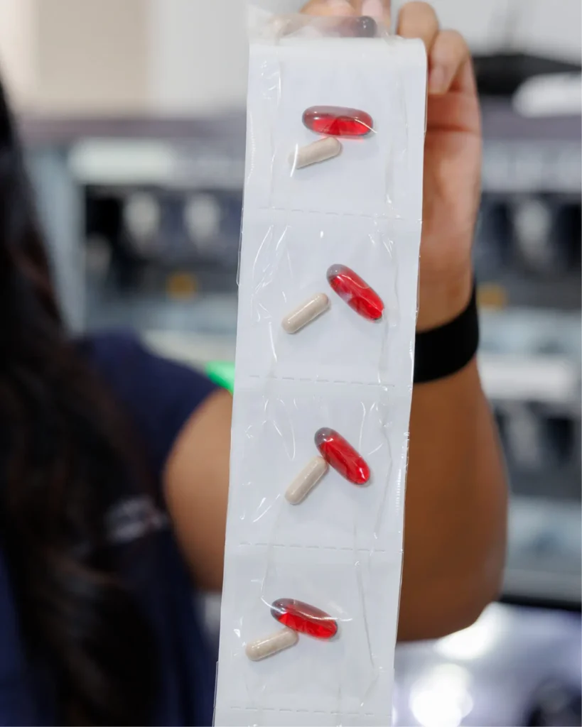 Pills in a plastic wrap